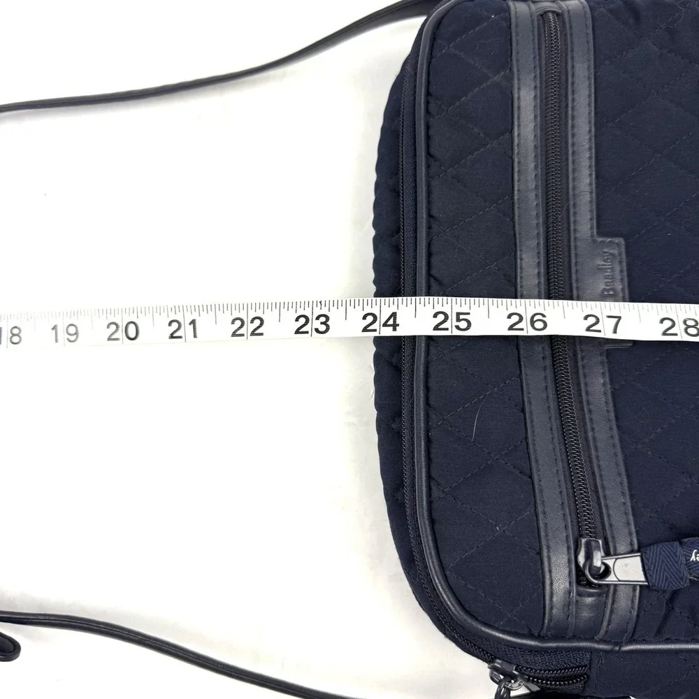 Vera Bradley Crossbody Bag Dark BLUE Microfiber Trimmed Triple Compartment‎